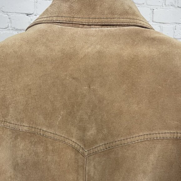 VTG William Barry Brown  Raw Pork Velour Leather Jacket Collar USA Made Size 40 - Picture 7 of 13